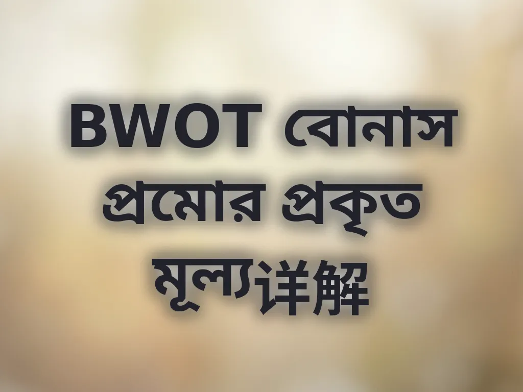 BWOT বোনাস প্রমো প্রকৃত মূল্য详解
