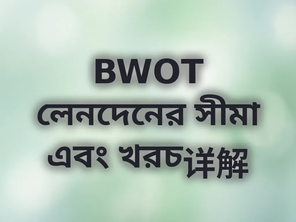 BWOT লেনদেনের সীমা এবং খরচ详解